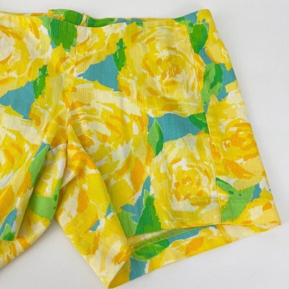 Lilly Pulitzer Deenie Shorts Sunglow Yellow Size 0 Floral - Picture 3 of 8
